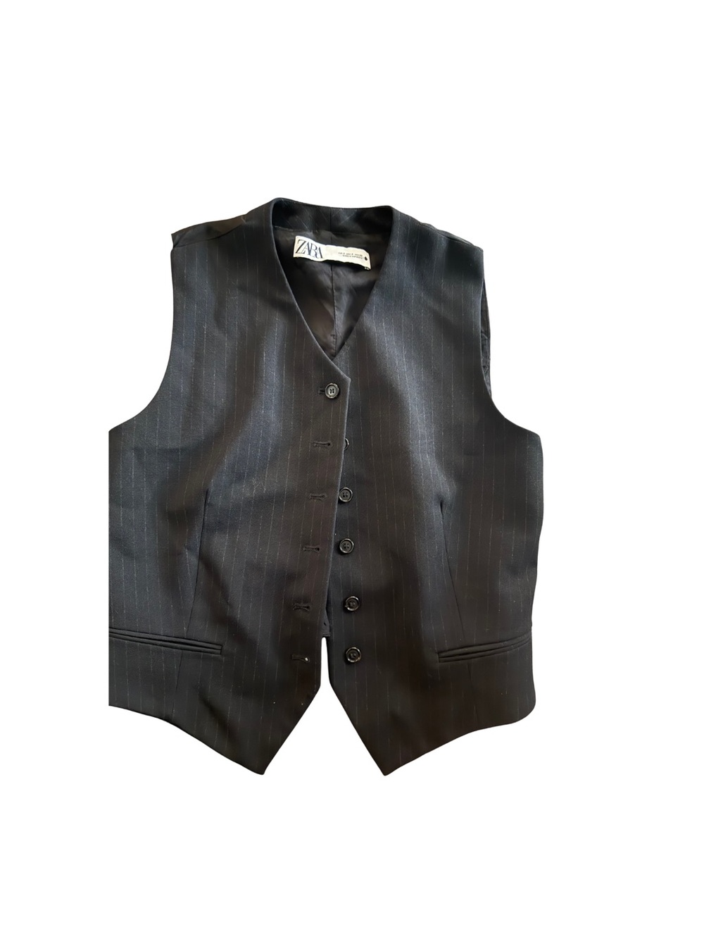 Zara Men’s Black Pinstripe Vest sz S